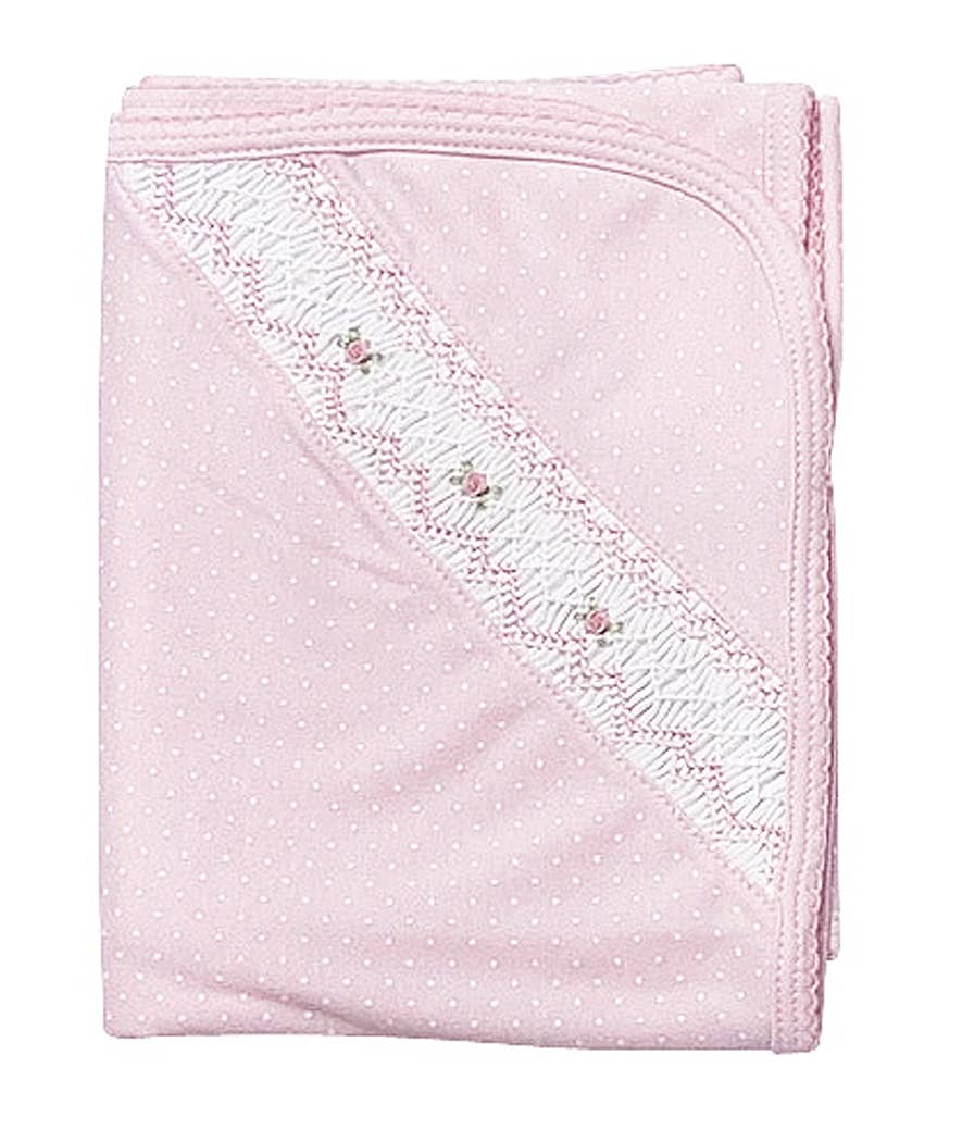 Pink Tiny Dots Girl Baby Blanket Pima Cotton