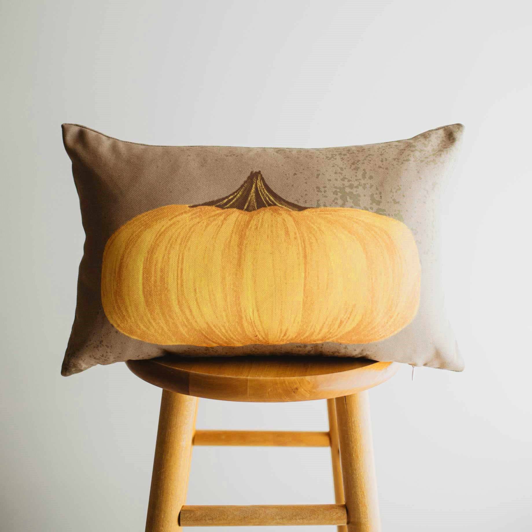 Thankful Primitive Pumpkin Wreath Pillow Cover - Feelin' Memphis LLC