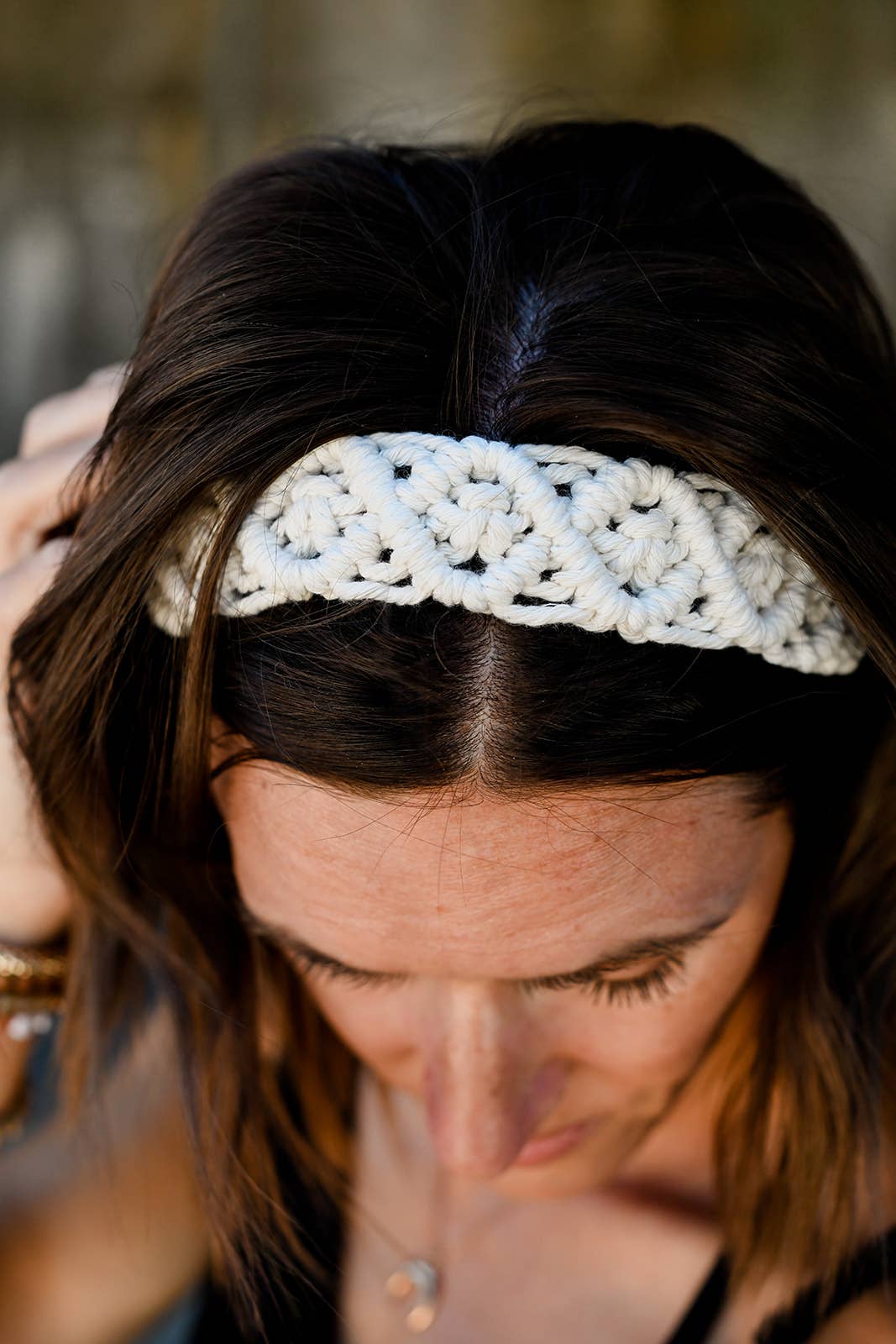 Handmade Elastic Macrame Headband - Feelin display picture 2