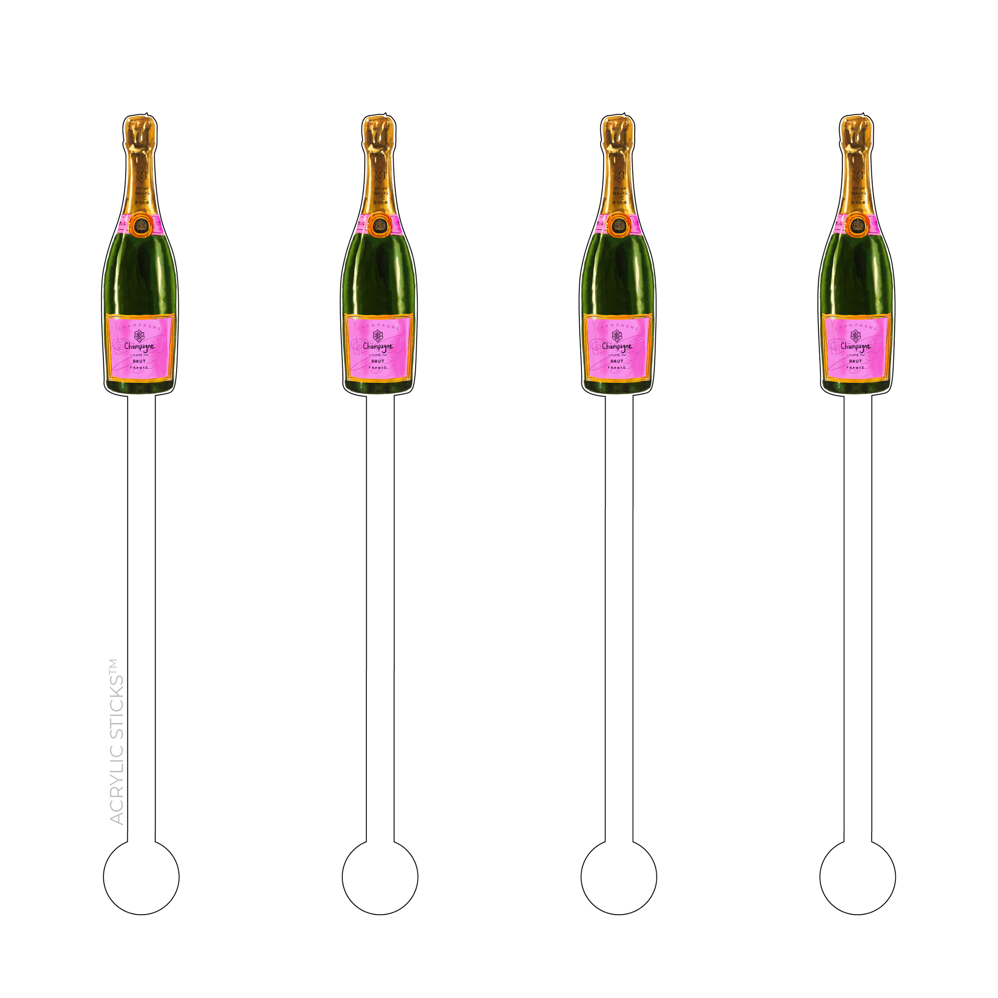 CHAMPAGNE ACRYLIC STIR STICKS