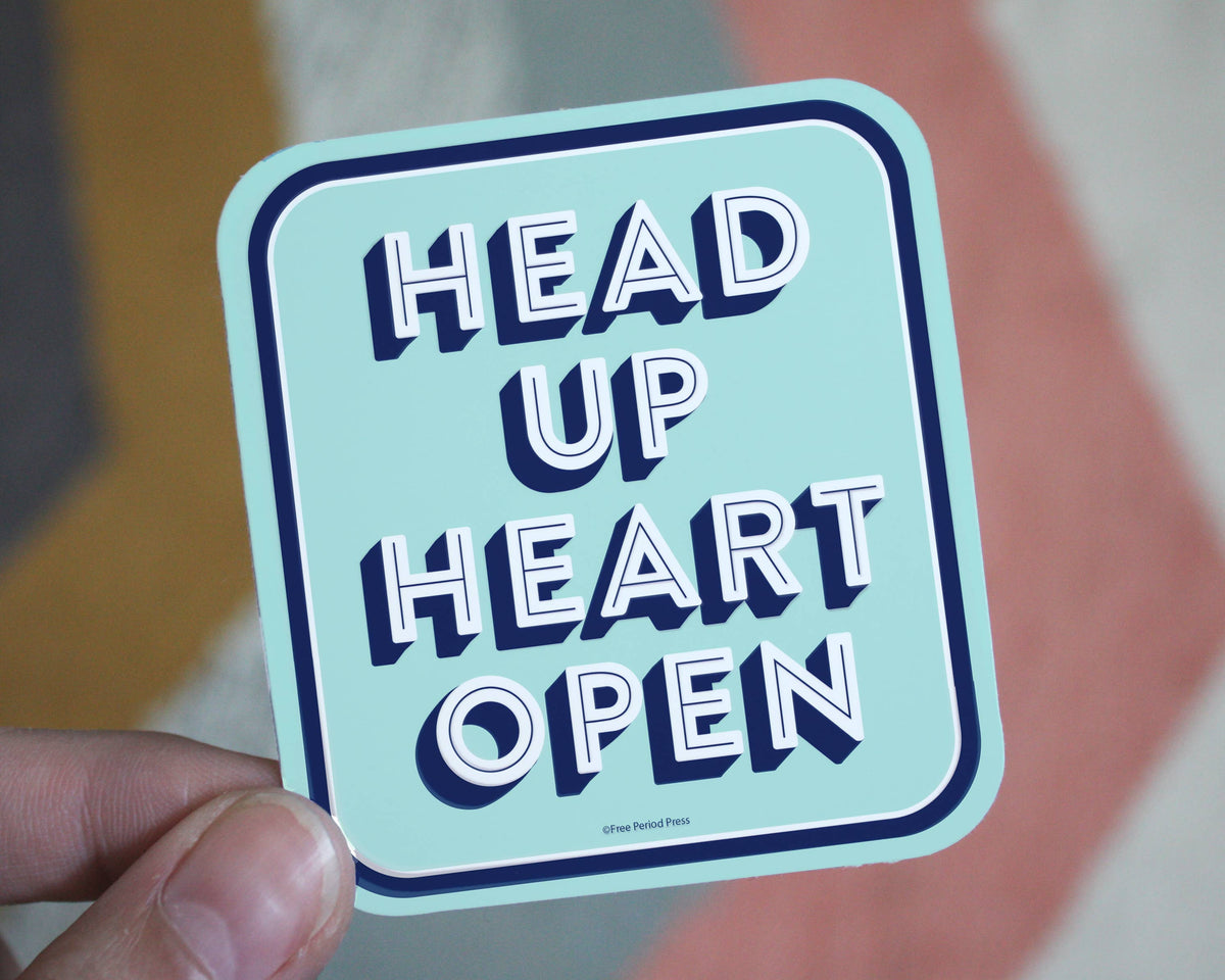 Head Up Heart Open Vinyl Sticker