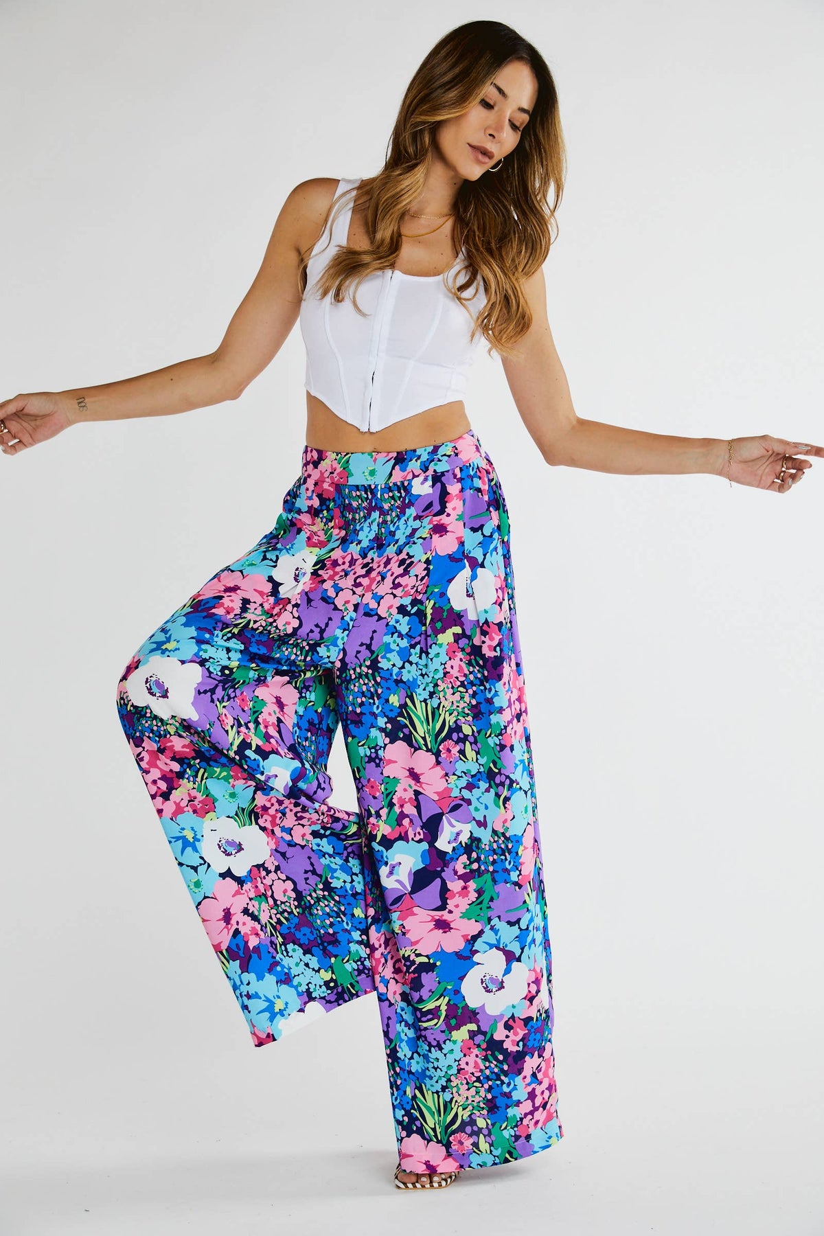 Floral Printed Wide Palazo Pant