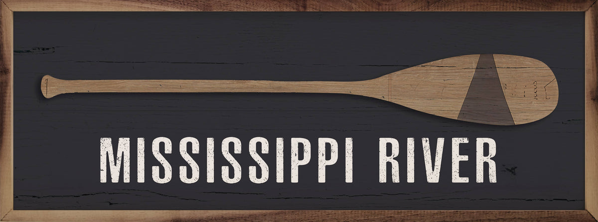Mississippi River with Paddle: 24 x 8