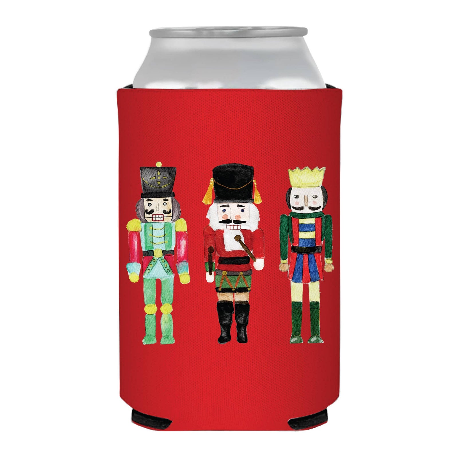 Watercolor Nutcracker Vintage Christmas Winter Can Cooler