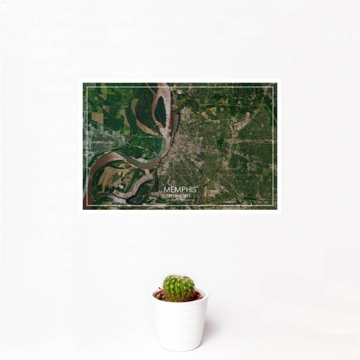 Memphis TN Map Print Satellite