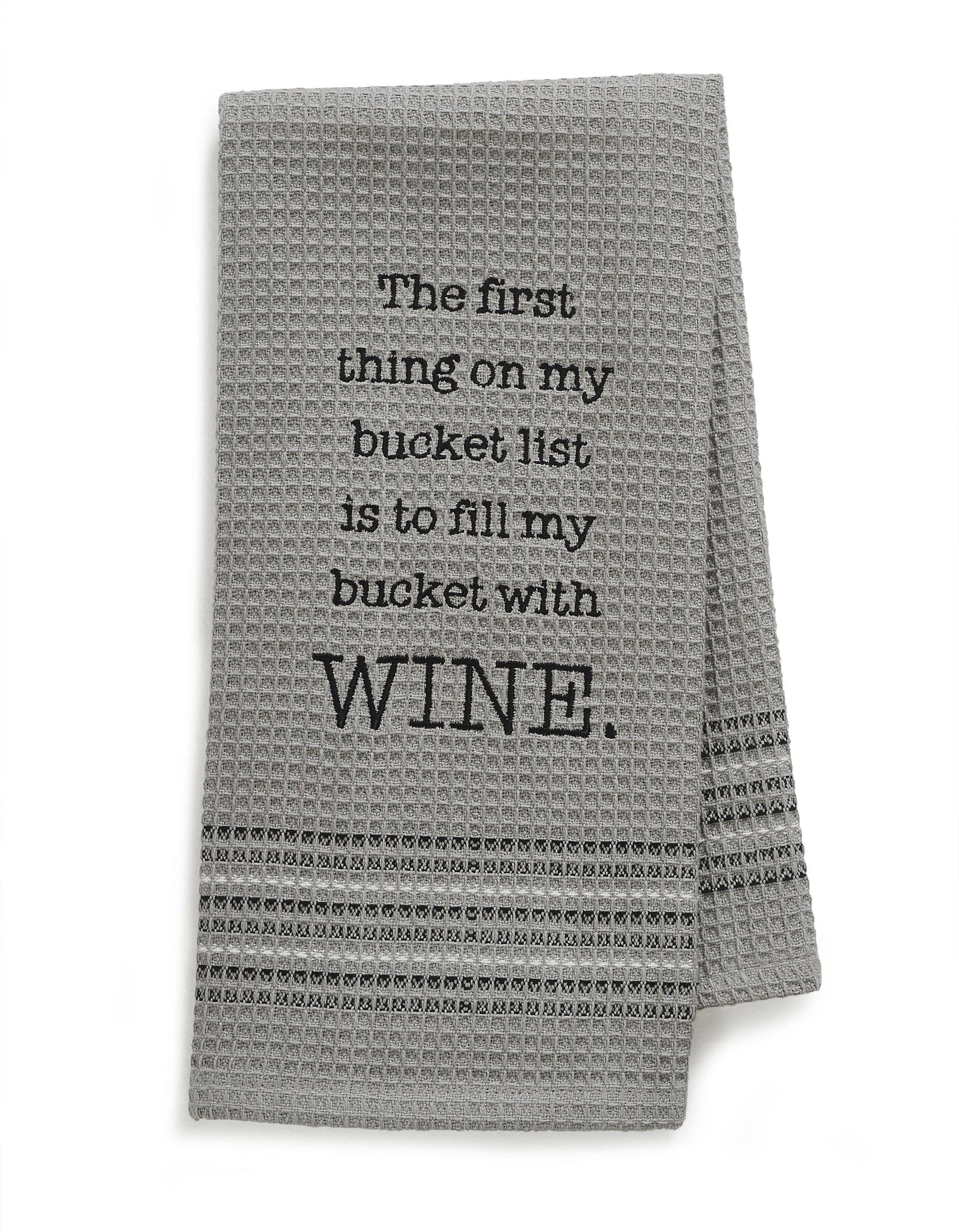 Bucket List Waffle-Weave Dishtowel