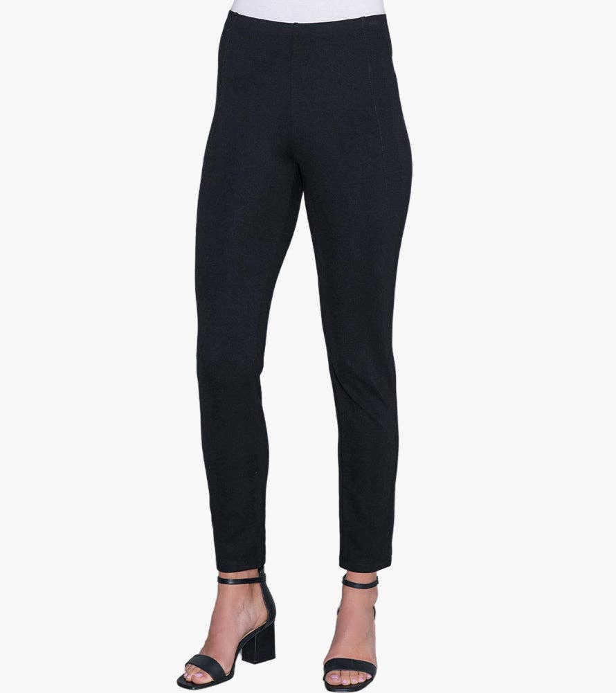 Women's Stretchy Ponte Slimming Ankle Pants: XL / BLACK
