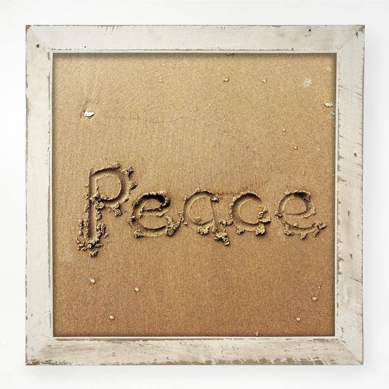 Peace written in  the sand