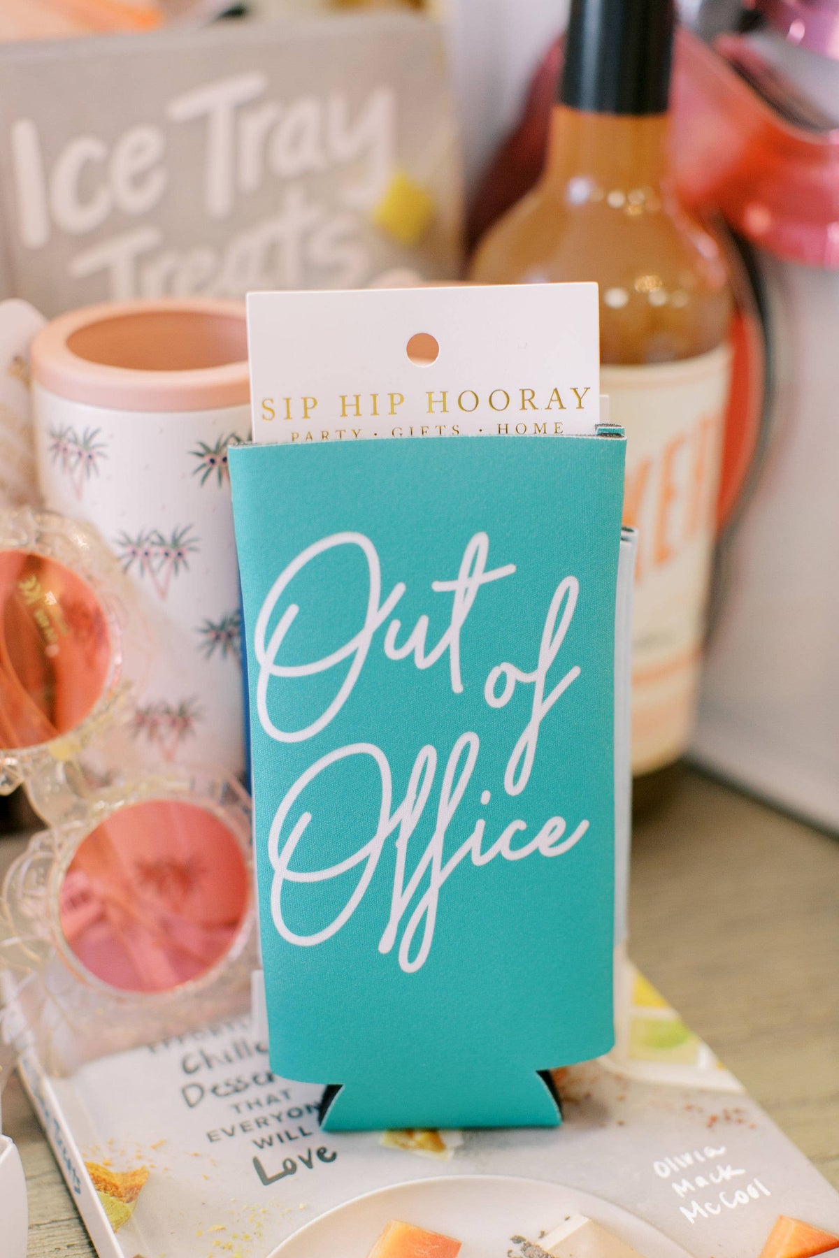 Out Of Office Fun Summer Vacation Full Color Slim Can Cooler