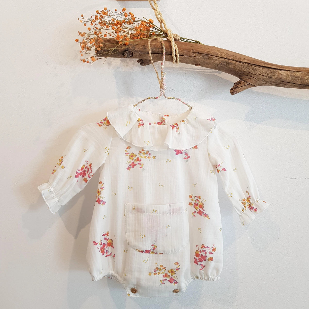 White Floral Romper