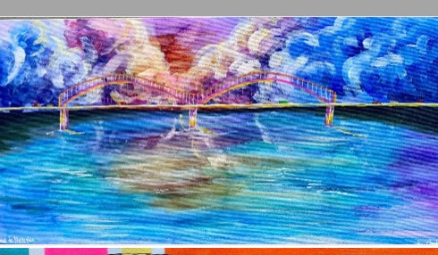'Hernando- Desoto Bridge Painting-1' Original by Kim Cook