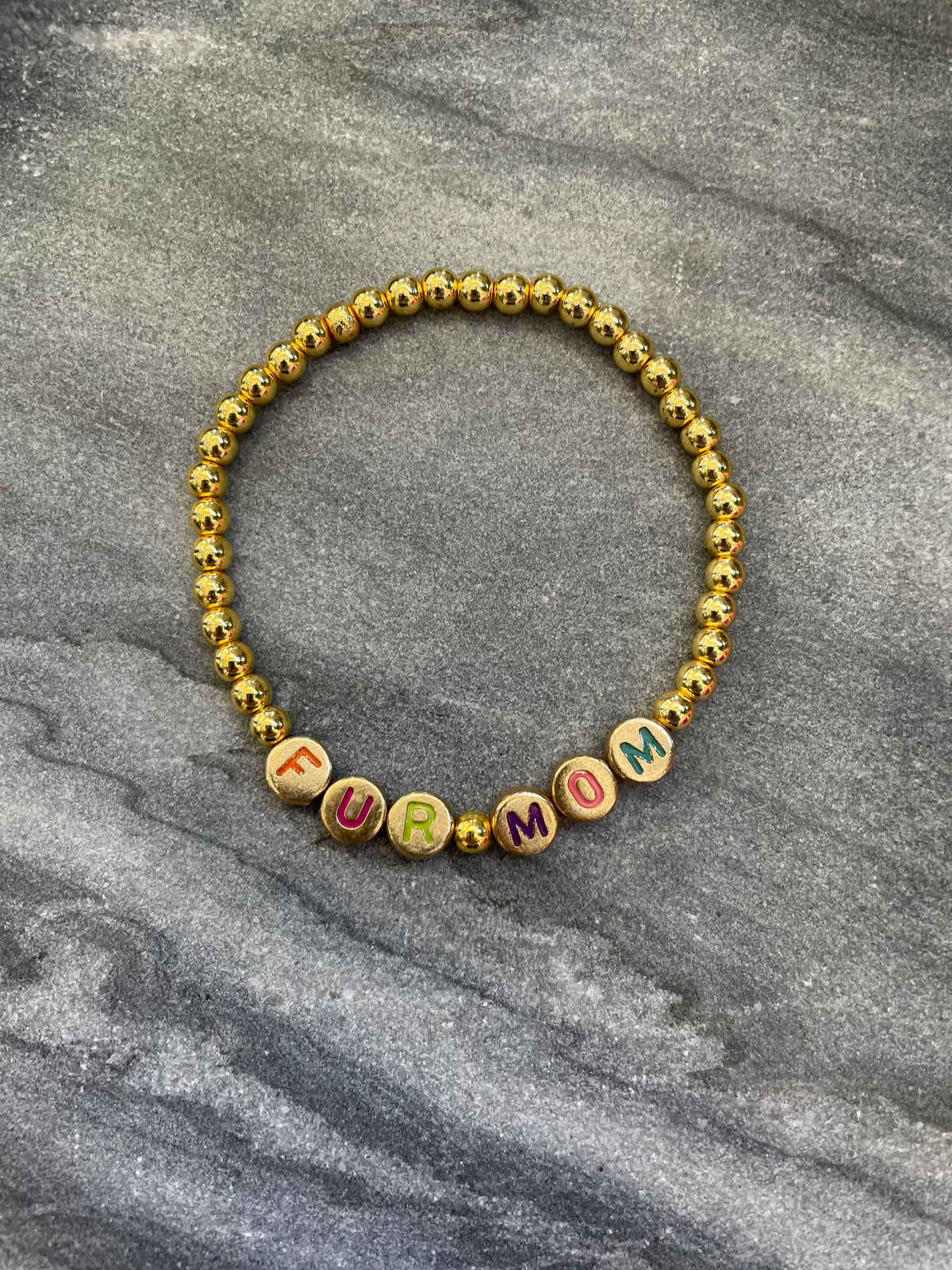 Gold Beaded Sayings Bracelet