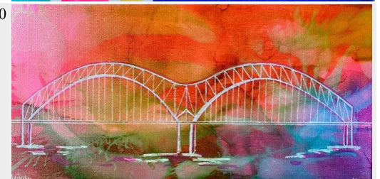 'Hernando- Desoto Bridge Painting-3' Original by Kim Cook