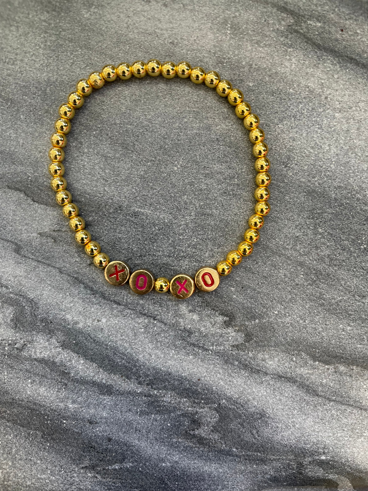 Gold Beaded Sayings Bracelet