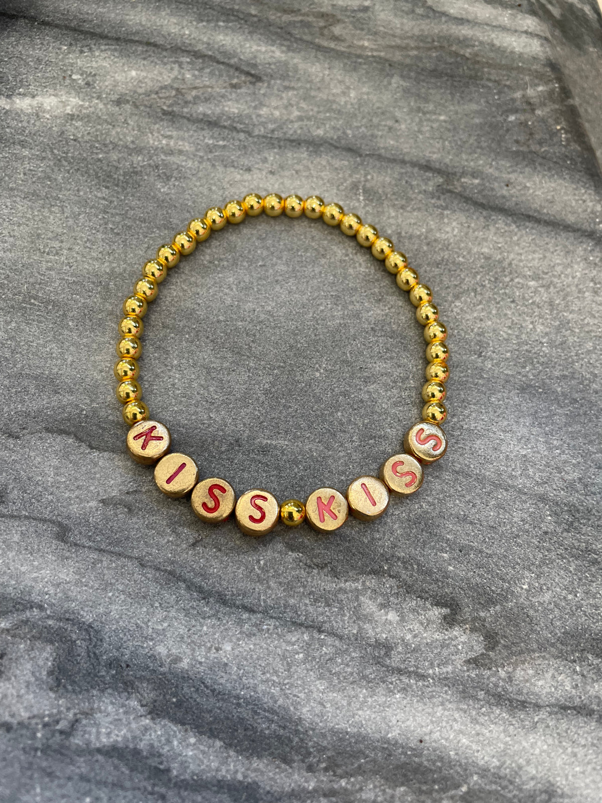 Gold Beaded Sayings Bracelet