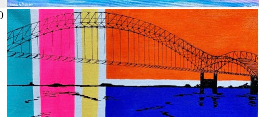 'Hernando- Desoto Bridge Painting-2' Original by Kim Cook