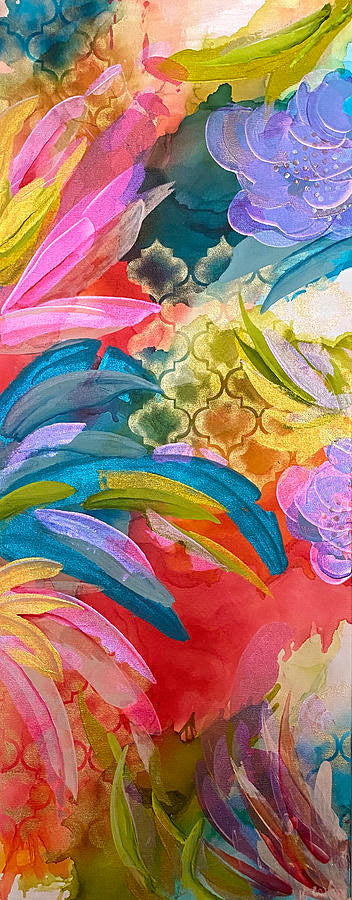 My Happy Place Abstract Floral ORIGINAL ART by Kim Cook