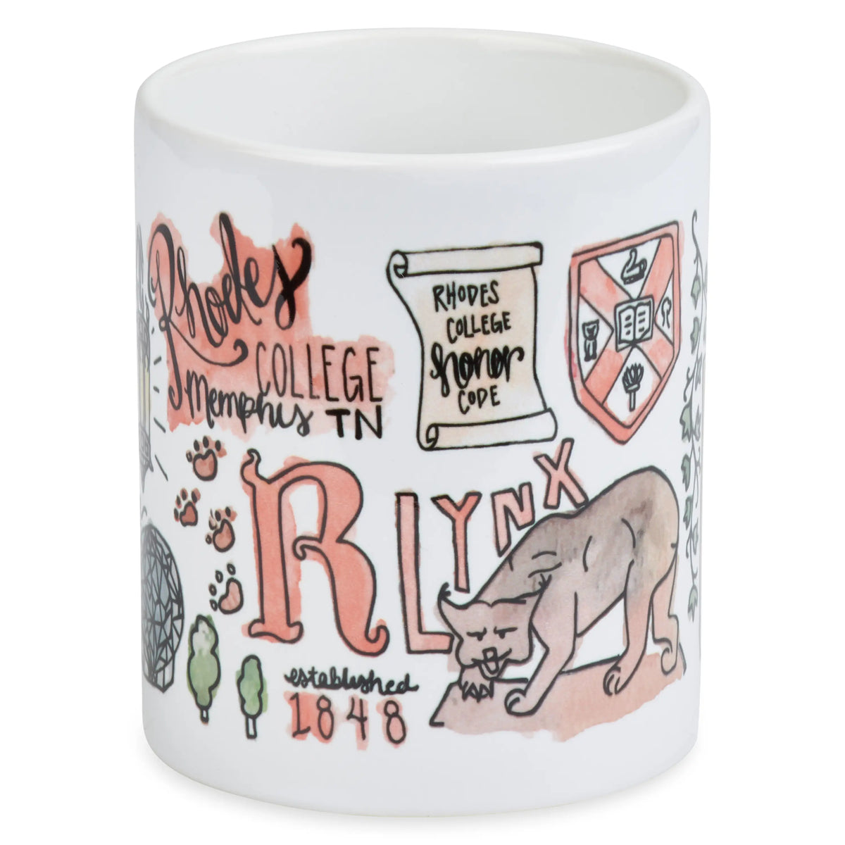 Rhodes College 11 oz Ceramic Watercolor Mug